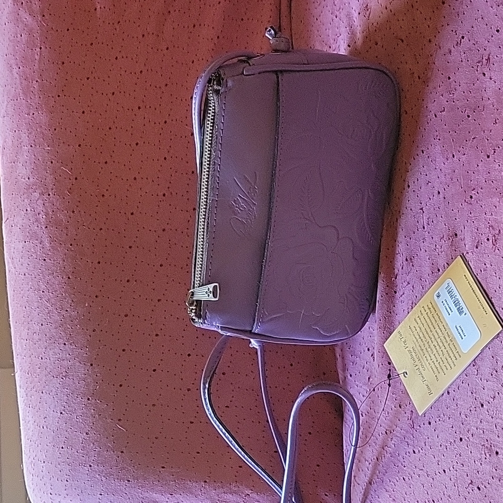 Patricia Nash Bacoli Rosetooled Crossbody in Amethyst